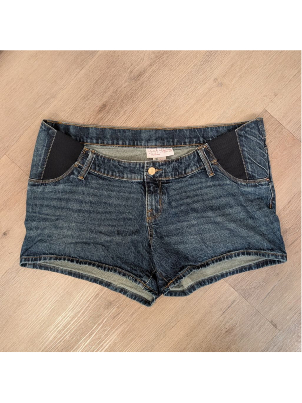 Women's Isabel Maternity Blue Jean Shorts Size 12 bump friendly Ingrid